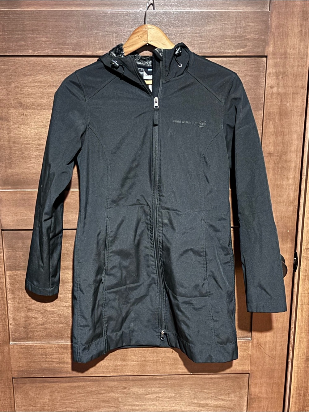 Free Country Black Hooded Soft Shell with Fleece Lining
